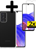 LUQ LUQ Samsung Galaxy A33 Hoesje Siliconen Met 2x Screenprotector - Transparant
