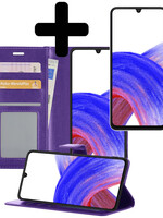 LUQ LUQ Samsung Galaxy A33 Hoesje Bookcase Paars Met Screenprotector