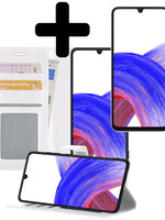 LUQ LUQ Samsung Galaxy A33 Hoesje Bookcase Wit Met Screenprotector