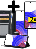 LUQ LUQ Samsung Galaxy A33 Hoesje Bookcase Zwart Met 2x Screenprotector