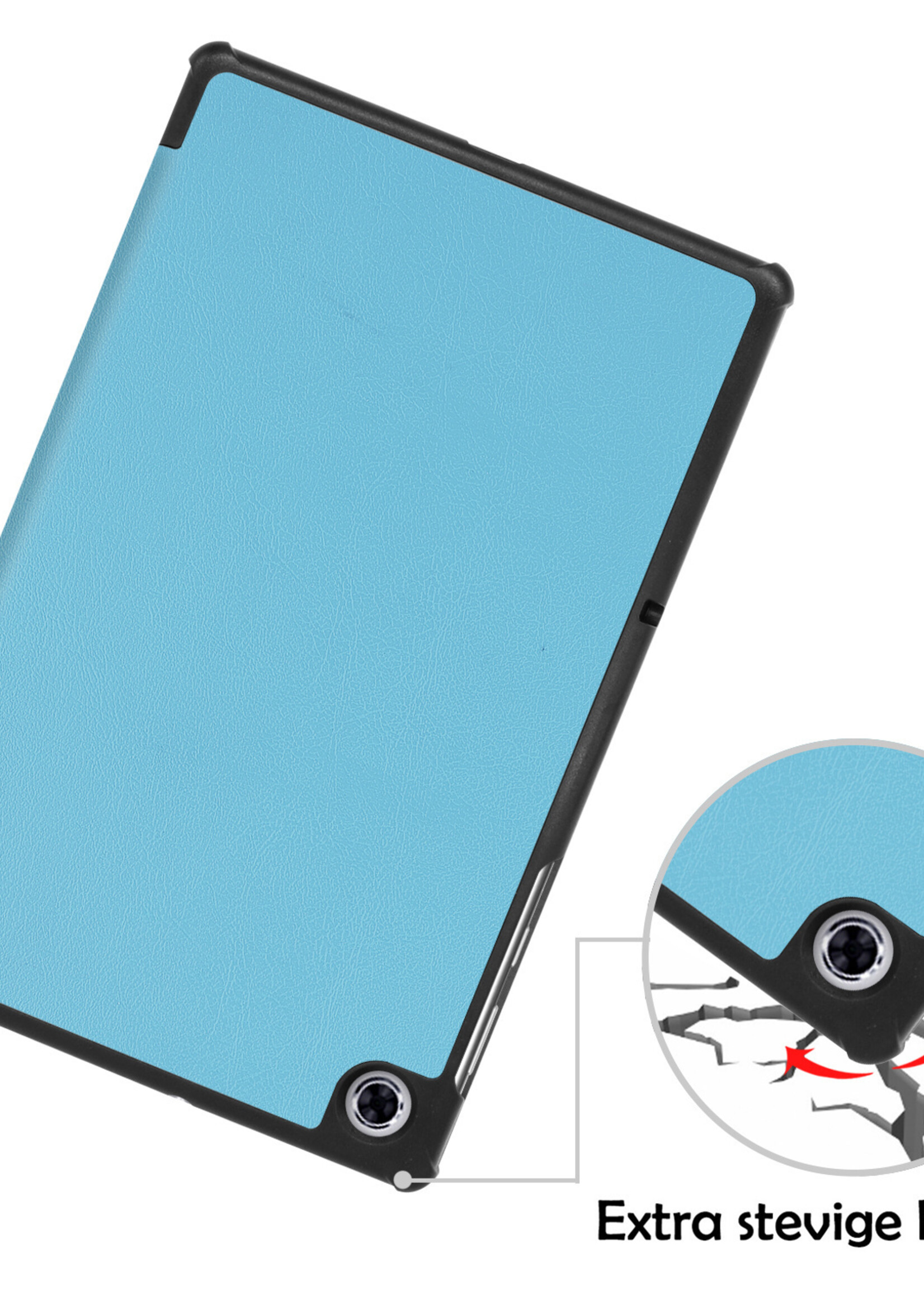 LUQ Hoes Geschikt voor Lenovo Tab M10 FHD Plus 2nd Gen Hoes Luxe Hoesje Book Case Met Screenprotector - Hoesje Geschikt voor Lenovo Tab M10 FHD Plus (2e Gen) Hoes Cover - Lichtblauw