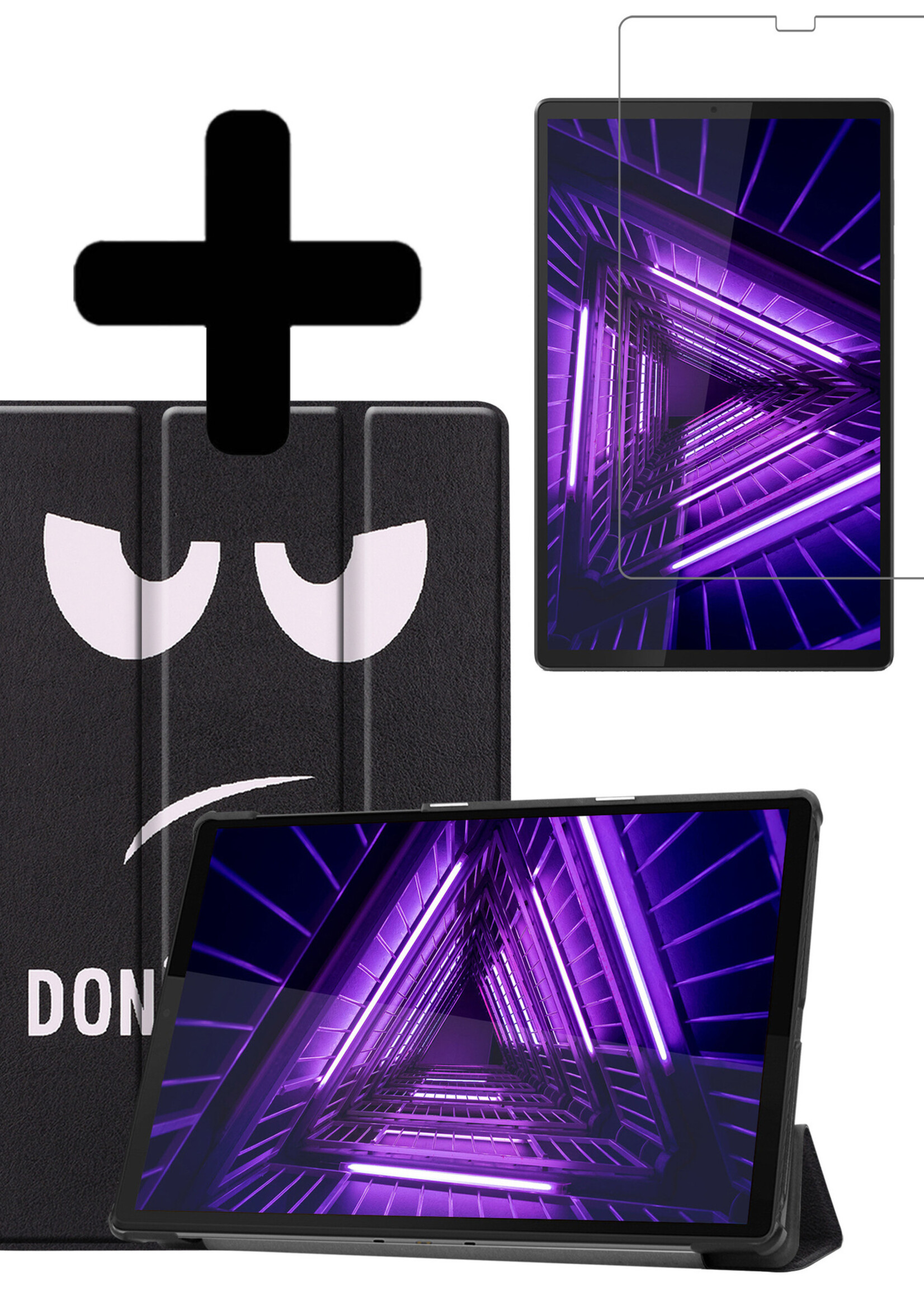 LUQ Hoes Geschikt voor Lenovo Tab M10 FHD Plus 2nd Gen Hoes Luxe Hoesje Book Case Met Screenprotector - Hoesje Geschikt voor Lenovo Tab M10 FHD Plus (2e Gen) Hoes Cover - Don't Touch Me