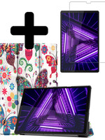 LUQ LUQ Lenovo Tab M10 Plus FHD Hoes Met Screenprotector - Vlinders