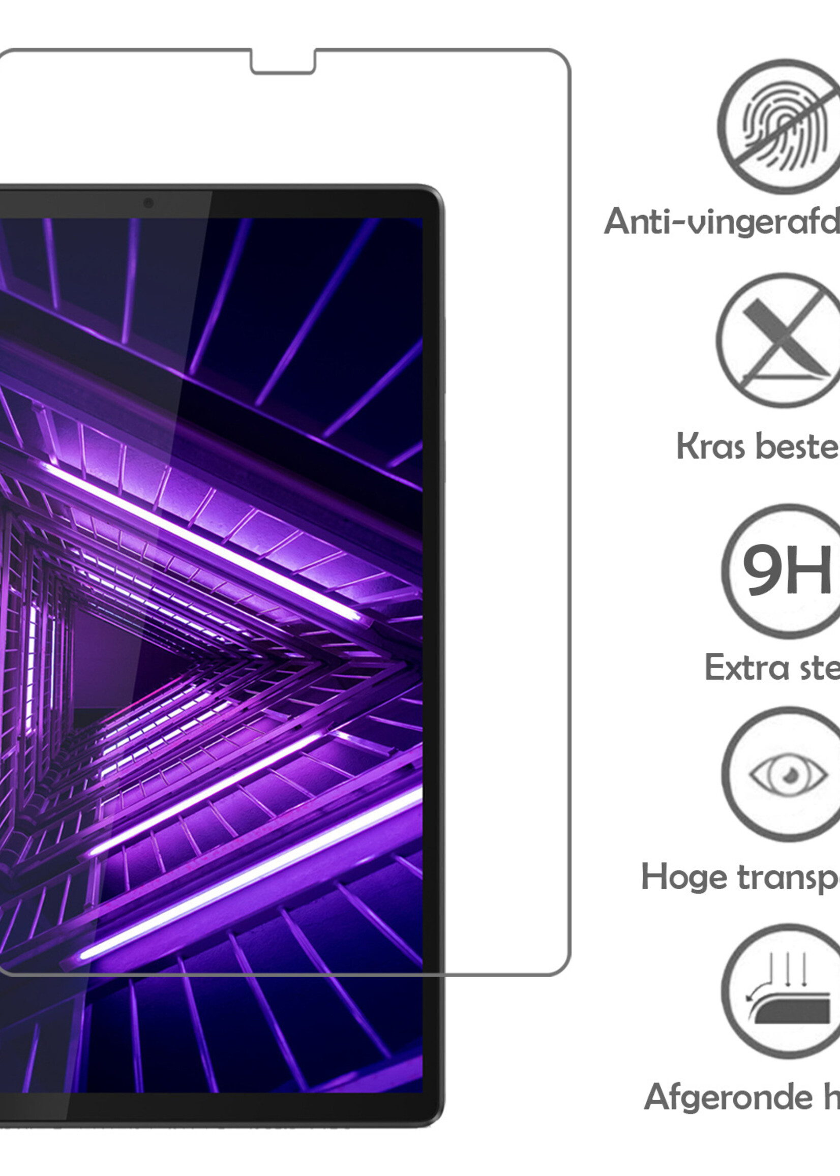 LUQ Hoes Geschikt voor Lenovo Tab M10 FHD Plus 2nd Gen Hoes Luxe Hoesje Book Case Met Screenprotector - Hoesje Geschikt voor Lenovo Tab M10 FHD Plus (2e Gen) Hoes Cover - Vlinders