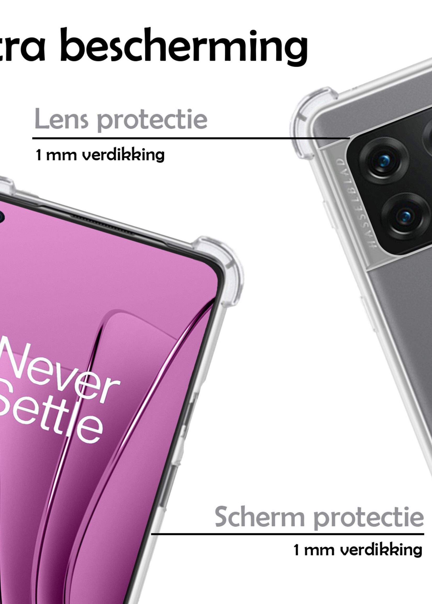 LUQ Hoesje Geschikt voor OnePlus 10 Pro Hoesje Shockproof Case Siliconen - Hoes Geschikt voor OnePlus 10 Pro Hoes Cover Siliconen - Transparant - 2 Stuks