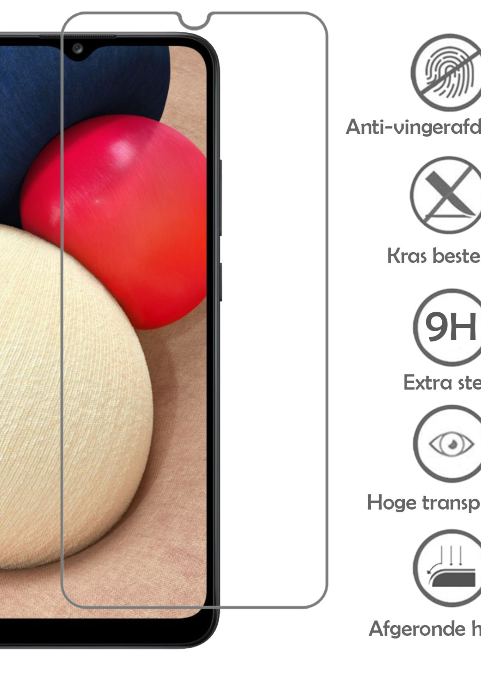 LUQ Hoesje Geschikt voor Samsung A02s Hoesje Case Pashouder Cover Siliconen Met Screenprotector - Hoes Geschikt voor Samsung Galaxy A02s Hoesje Met Kaarthouder- Transparant