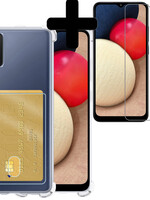 LUQ LUQ Samsung Galaxy A03s Hoesje Pashouder Met Screenprotector