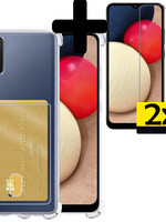 LUQ LUQ Samsung Galaxy A03s Hoesje Pashouder Met 2x Screenprotector