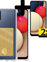 LUQ Samsung Galaxy A03s Hoesje Pashouder Met 2x Screenprotector