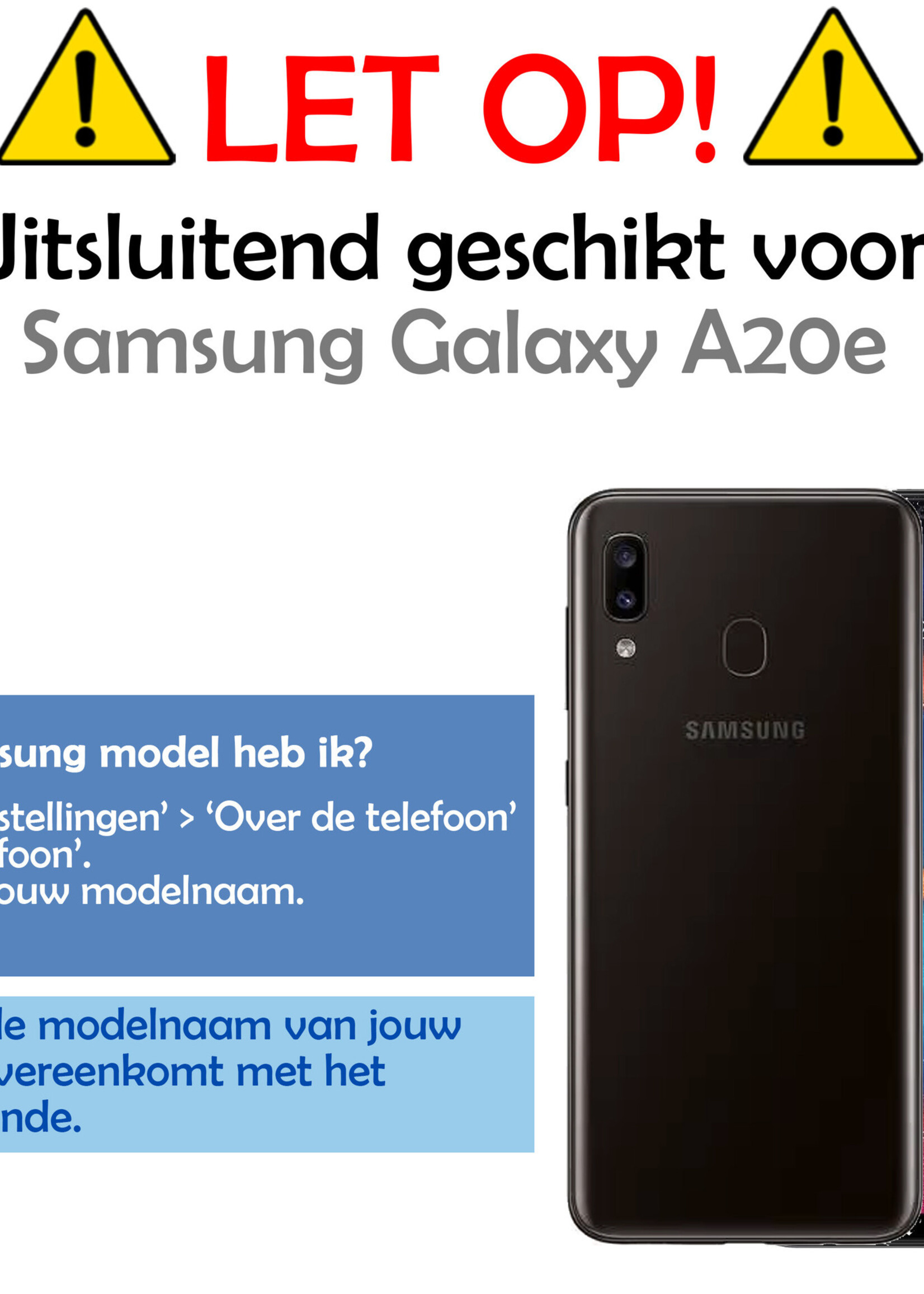 LUQ Hoesje Geschikt voor Samsung A20e Hoesje Case Pashouder Cover Siliconen - Hoes Geschikt voor Samsung Galaxy A20e Hoesje Met Kaarthouder - Transparant - 2 Stuks