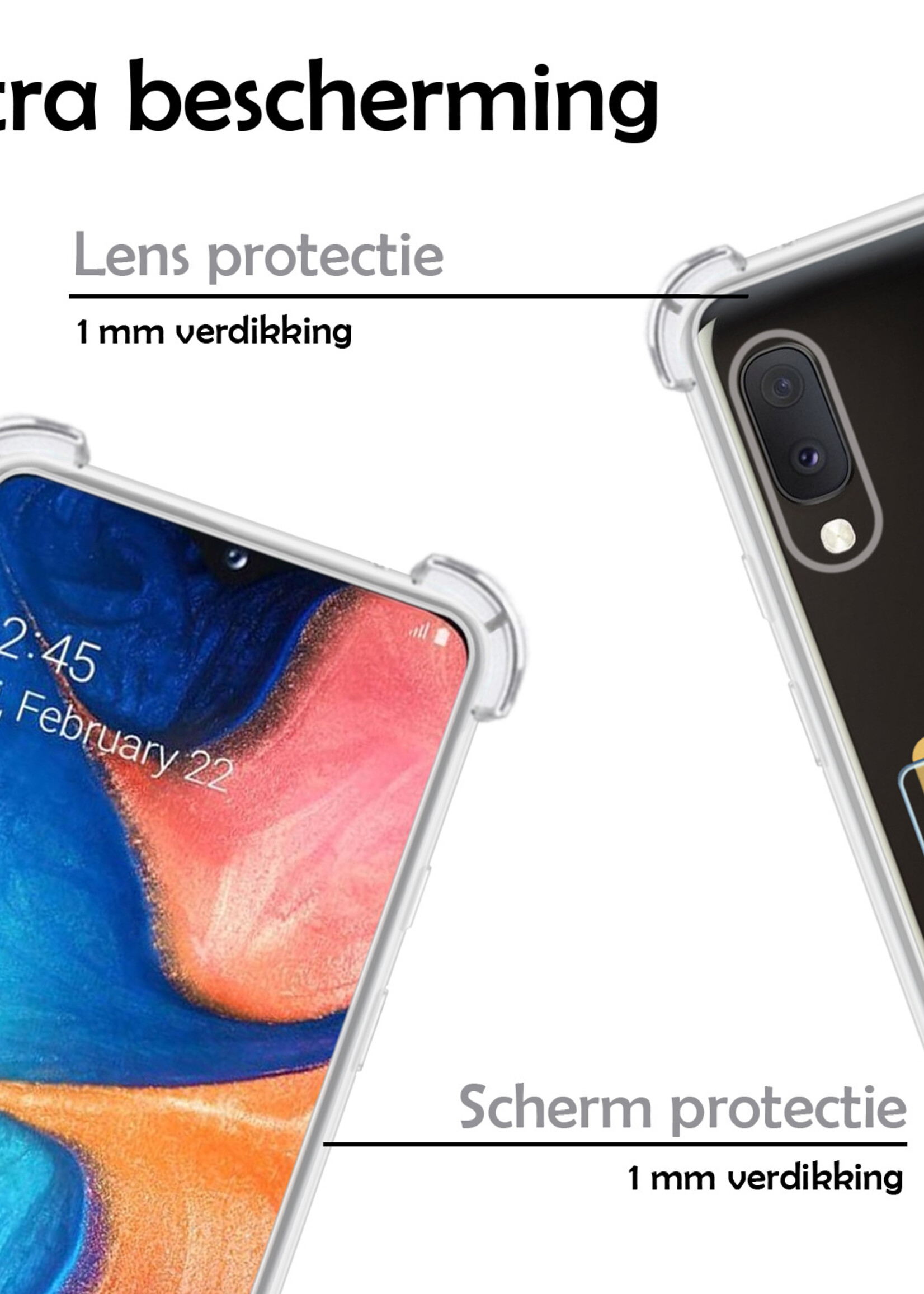 LUQ Hoesje Geschikt voor Samsung A20e Hoesje Case Pashouder Cover Siliconen - Hoes Geschikt voor Samsung Galaxy A20e Hoesje Met Kaarthouder - Transparant - 2 Stuks