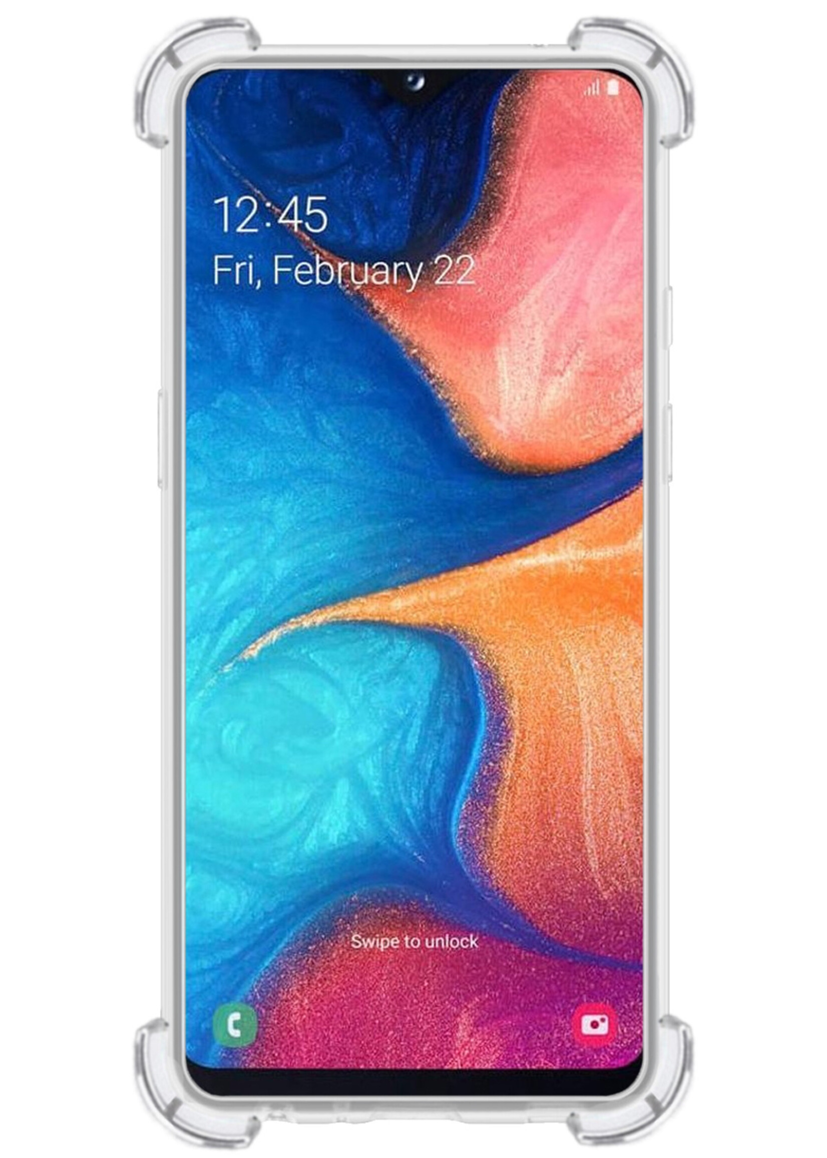 LUQ Hoesje Geschikt voor Samsung A20e Hoesje Case Pashouder Cover Siliconen - Hoes Geschikt voor Samsung Galaxy A20e Hoesje Met Kaarthouder - Transparant - 2 Stuks