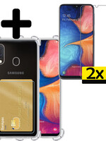LUQ LUQ Samsung Galaxy A20e Hoesje Pashouder Met 2x Screenprotector