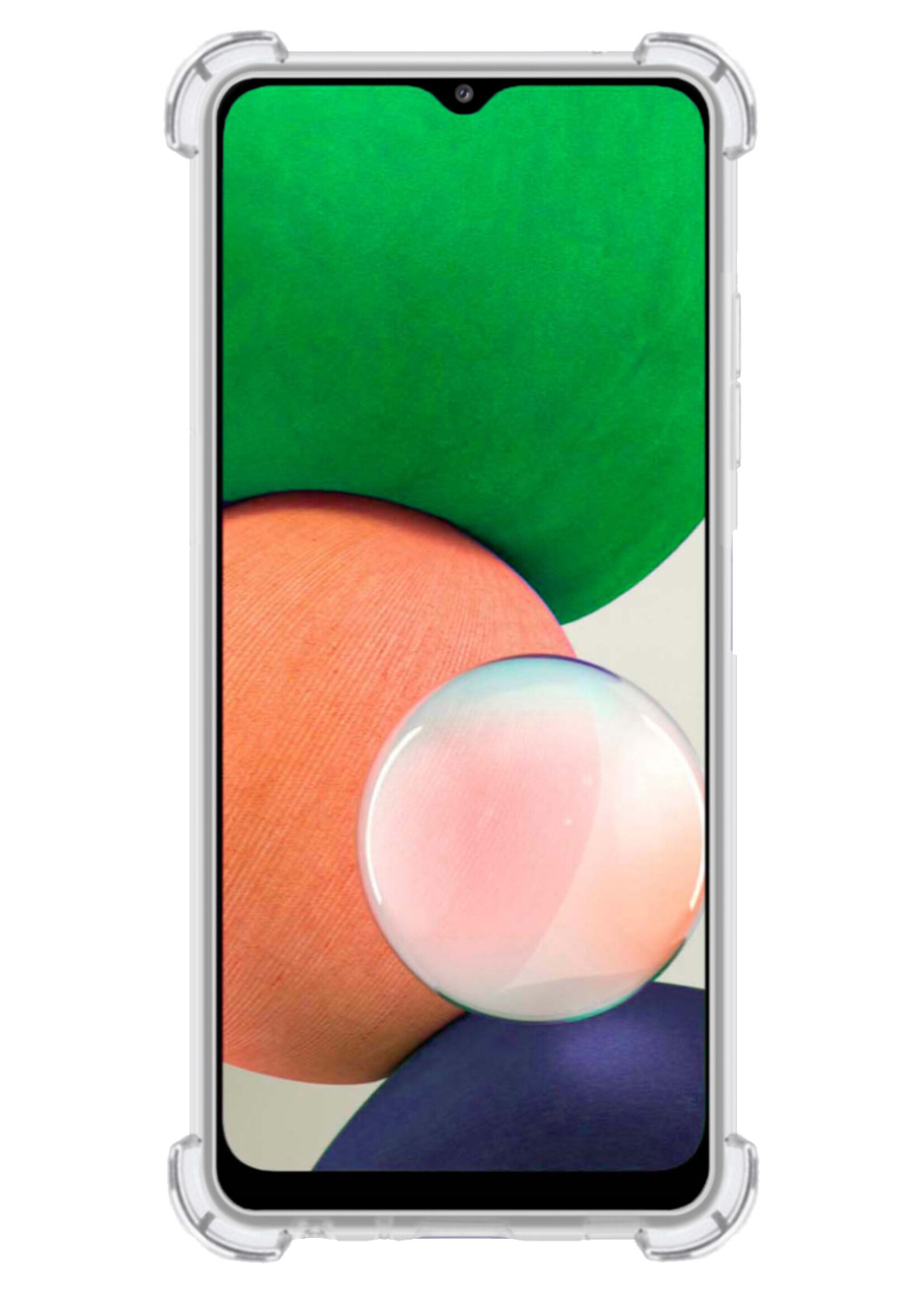 LUQ Hoesje Geschikt voor Samsung A22 5G Hoesje Case Pashouder Cover Siliconen - Hoes Geschikt voor Samsung Galaxy A22 5G Hoesje Met Kaarthouder - Transparant - 2 Stuks