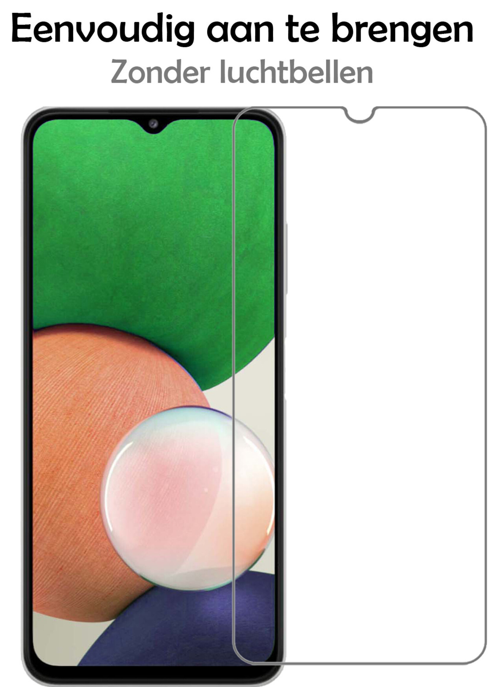 LUQ Hoesje Geschikt voor Samsung A22 5G Hoesje Case Pashouder Cover Siliconen Met 2x Screenprotector - Hoes Geschikt voor Samsung Galaxy A22 5G Hoesje Met Kaarthouder- Transparant