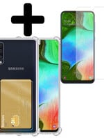 LUQ Samsung Galaxy A50 Hoesje Pashouder Met Screenprotector