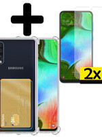 LUQ LUQ Samsung Galaxy A50 Hoesje Pashouder Met 2x Screenprotector