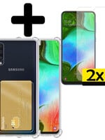 LUQ Samsung Galaxy A50 Hoesje Pashouder Met 2x Screenprotector