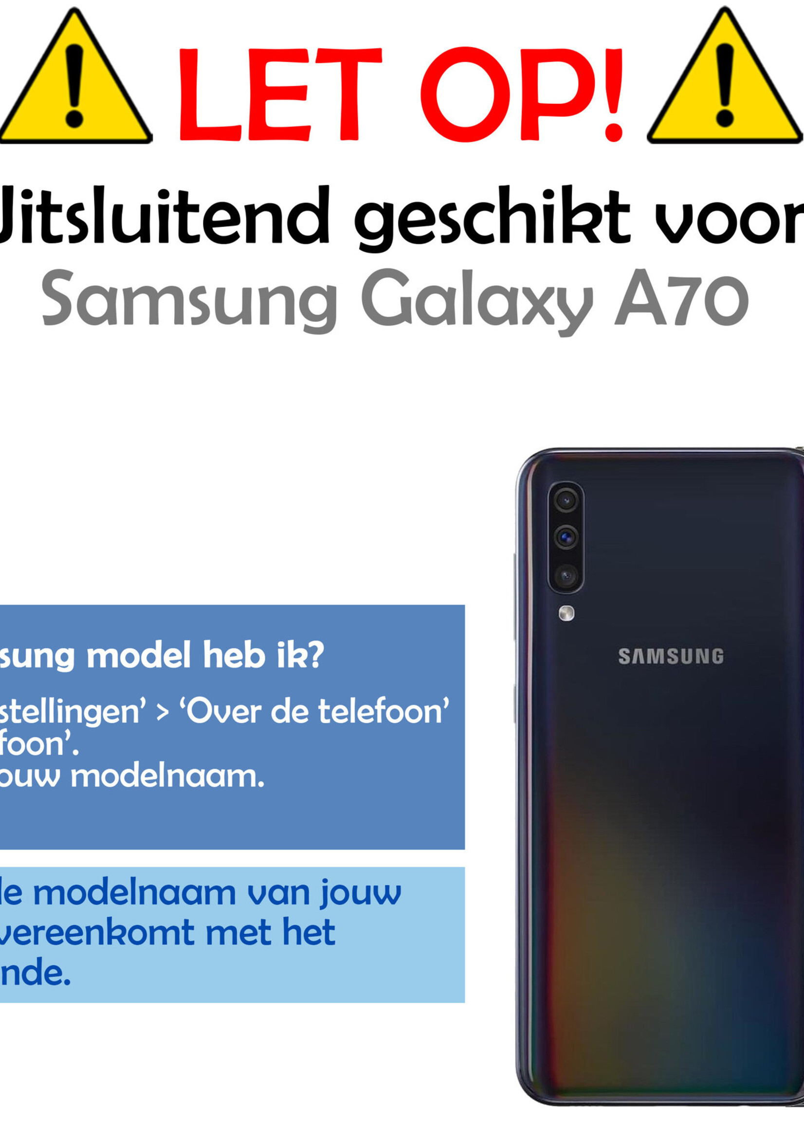 LUQ Hoesje Geschikt voor Samsung A70/A70s Hoesje Case Pashouder Cover Siliconen Met 2x Screenprotector - Hoes Geschikt voor Samsung Galaxy A70/A70s Hoesje Met Kaarthouder- Transparant