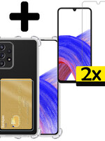 LUQ LUQ Samsung Galaxy A33 Hoesje Pashouder Met 2x Screenprotector