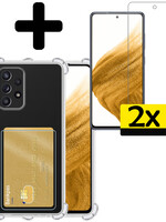 LUQ LUQ Samsung Galaxy A53 Hoesje Pashouder Met 2x Screenprotector