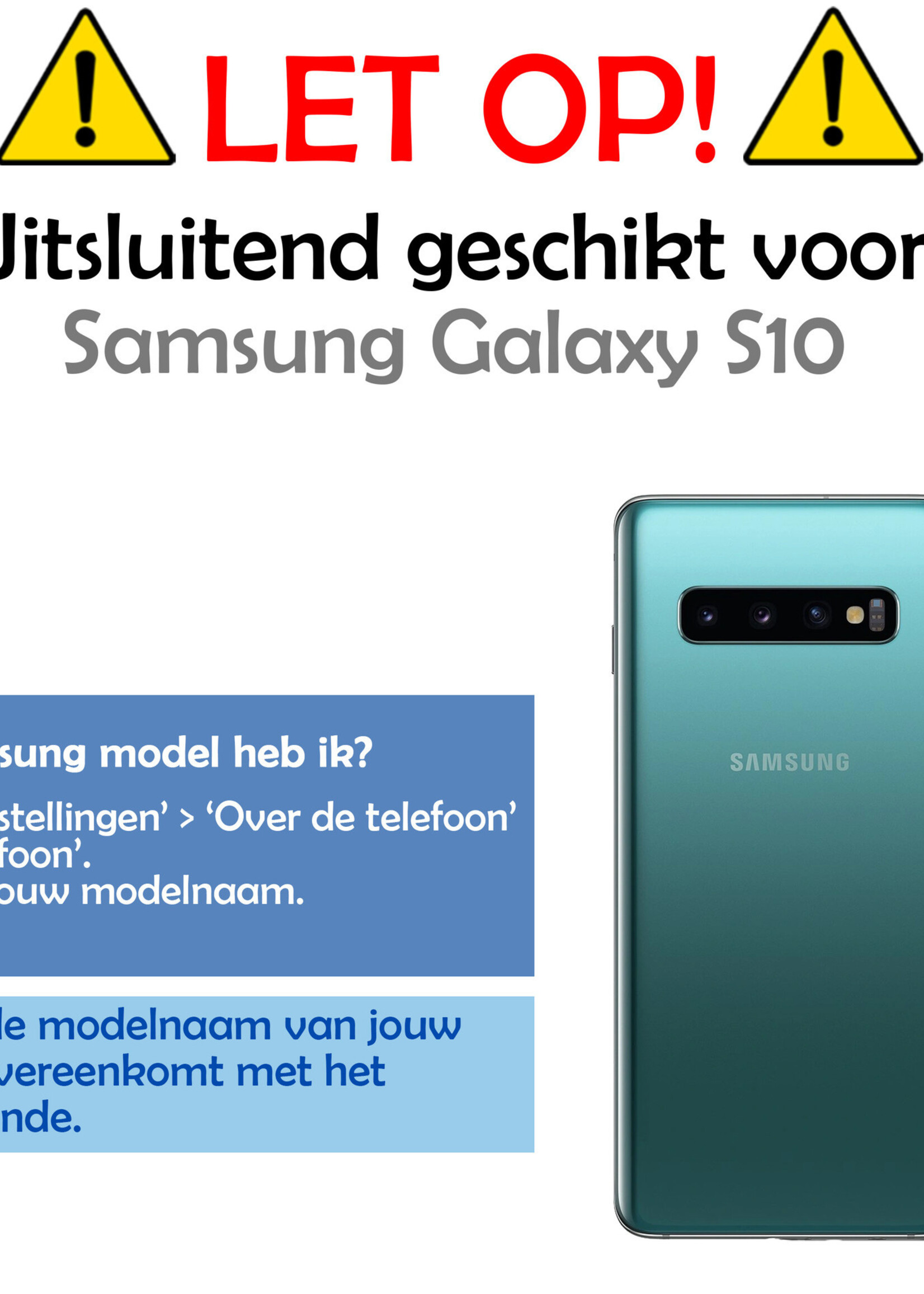 LUQ Hoesje Geschikt voor Samsung S10 Hoesje Case Pashouder Cover Siliconen Met Screenprotector - Hoes Geschikt voor Samsung Galaxy S10 Hoesje Met Kaarthouder- Transparant