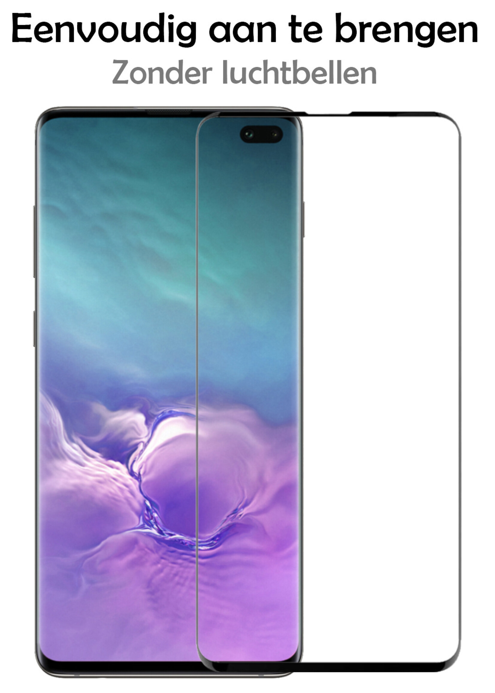 LUQ Hoesje Geschikt voor Samsung S10 Hoesje Case Pashouder Cover Siliconen Met 2x Screenprotector - Hoes Geschikt voor Samsung Galaxy S10 Hoesje Met Kaarthouder- Transparant