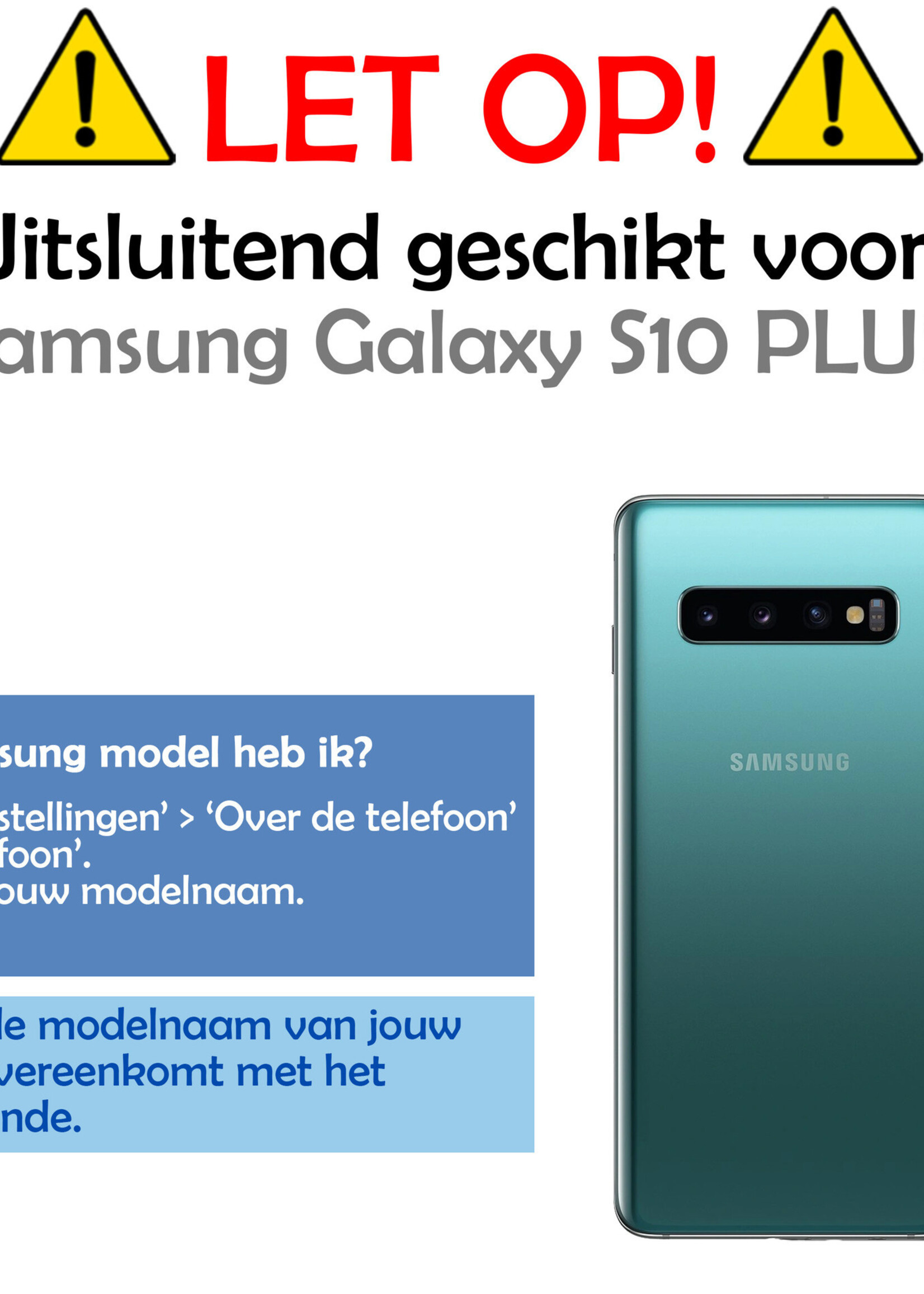 LUQ Hoesje Geschikt voor Samsung S10 Plus Hoesje Case Pashouder Cover Siliconen Met Screenprotector - Hoes Geschikt voor Samsung Galaxy S10 Plus Hoesje Met Kaarthouder- Transparant