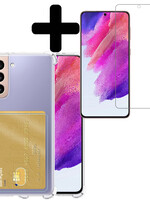 LUQ Samsung Galaxy S21FE Hoesje Pashouder Met Screenprotector