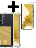 LUQ Samsung Galaxy S22 Hoesje Pashouder Met Screenprotector