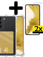 LUQ Samsung Galaxy S22 Hoesje Pashouder Met 2x Screenprotector