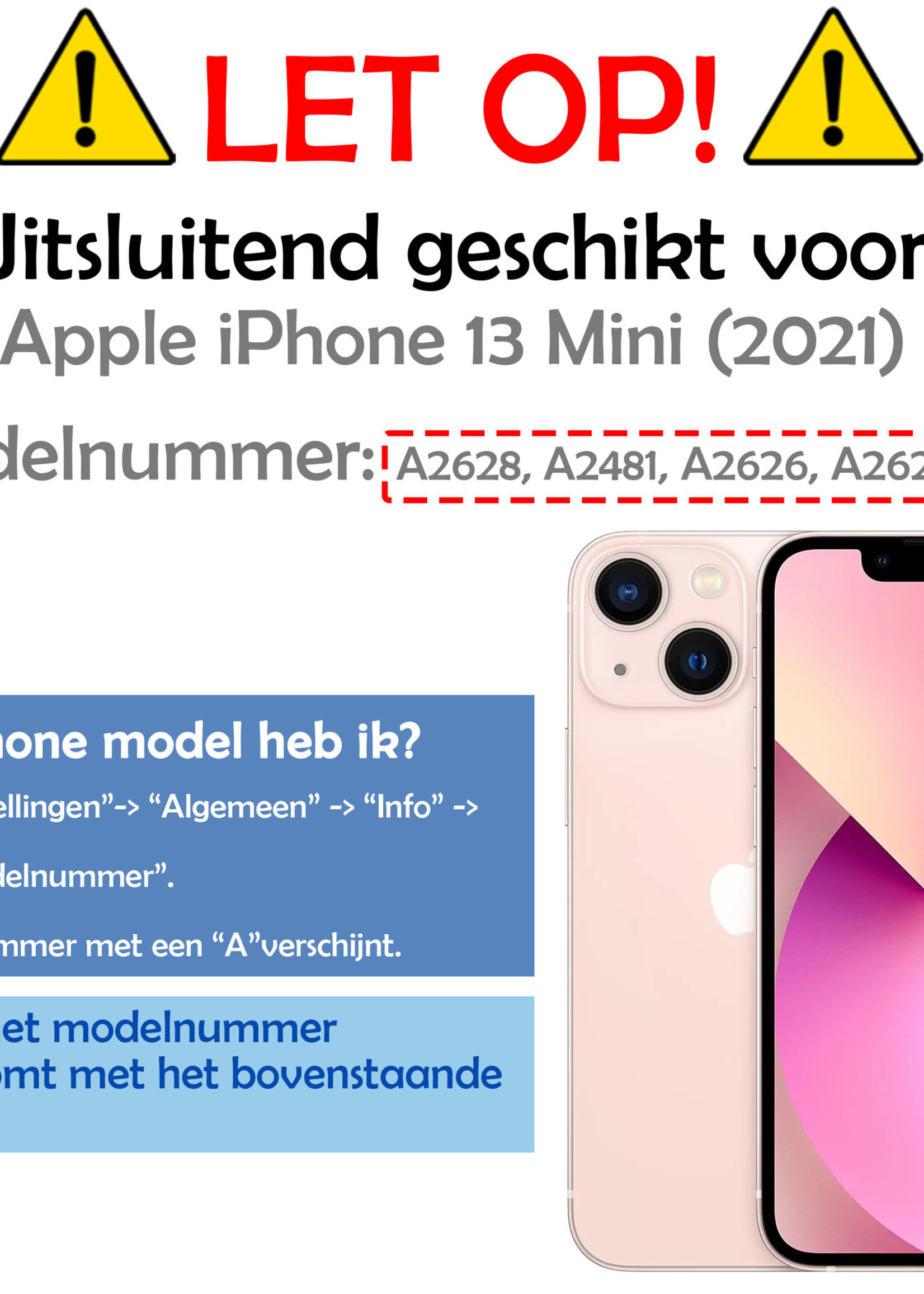 LUQ Hoesje Geschikt voor iPhone 13 Mini Hoesje Case Pashouder Cover Siliconen - Hoes Geschikt voor iPhone 13 Mini Hoesje Met Kaarthouder - Transparant