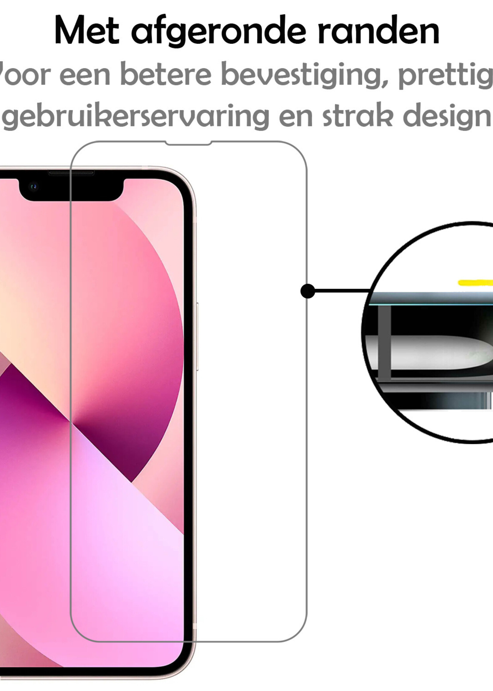 LUQ Hoesje Geschikt voor iPhone 13 Mini Hoesje Case Pashouder Cover Siliconen Met 2x Screenprotector - Hoes Geschikt voor iPhone 13 Mini Hoesje Met Kaarthouder- Transparant