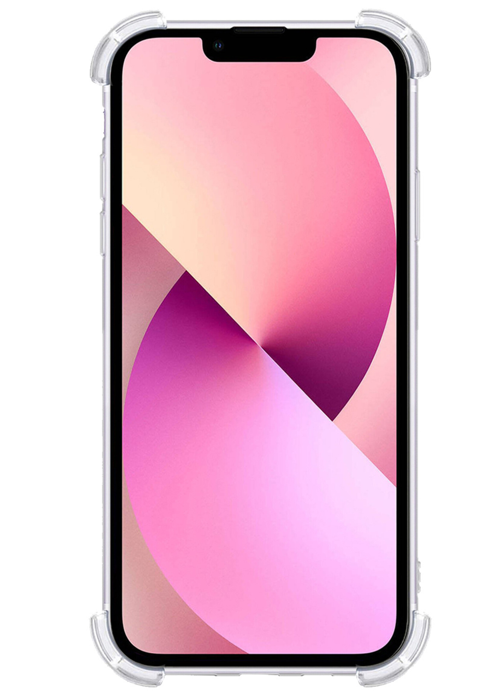 LUQ Hoesje Geschikt voor iPhone 13 Hoesje Case Pashouder Cover Siliconen - Hoes Geschikt voor iPhone 13 Hoesje Met Kaarthouder - Transparant - 2 Stuks