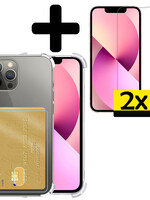 LUQ LUQ iPhone 13 Pro Max Hoesje Pashouder Met 2x Screenprotector