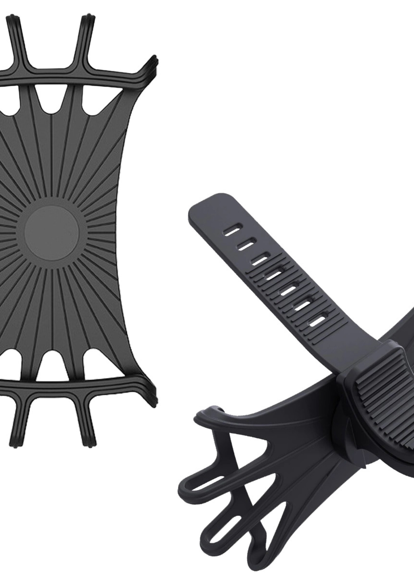 LUQ Telefoonhouder Fiets Universeel - Fiets Telefoonhouder Scooter En Buggy - 360 Draaibaar Telefoon Houder Fiets Siliconen - Zwart