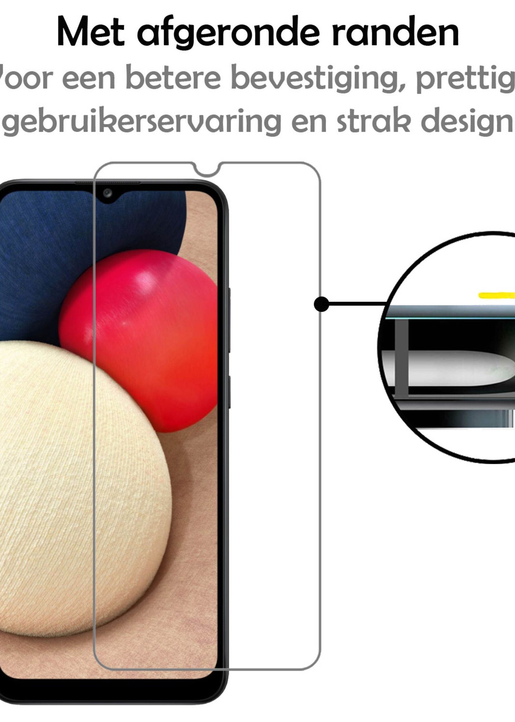 LUQ Hoesje Geschikt voor Samsung A02s Hoesje Book Case Hoes Wallet Cover Met Screenprotector - Hoes Geschikt voor Samsung Galaxy A02s Hoesje Bookcase Hoes - Bruin