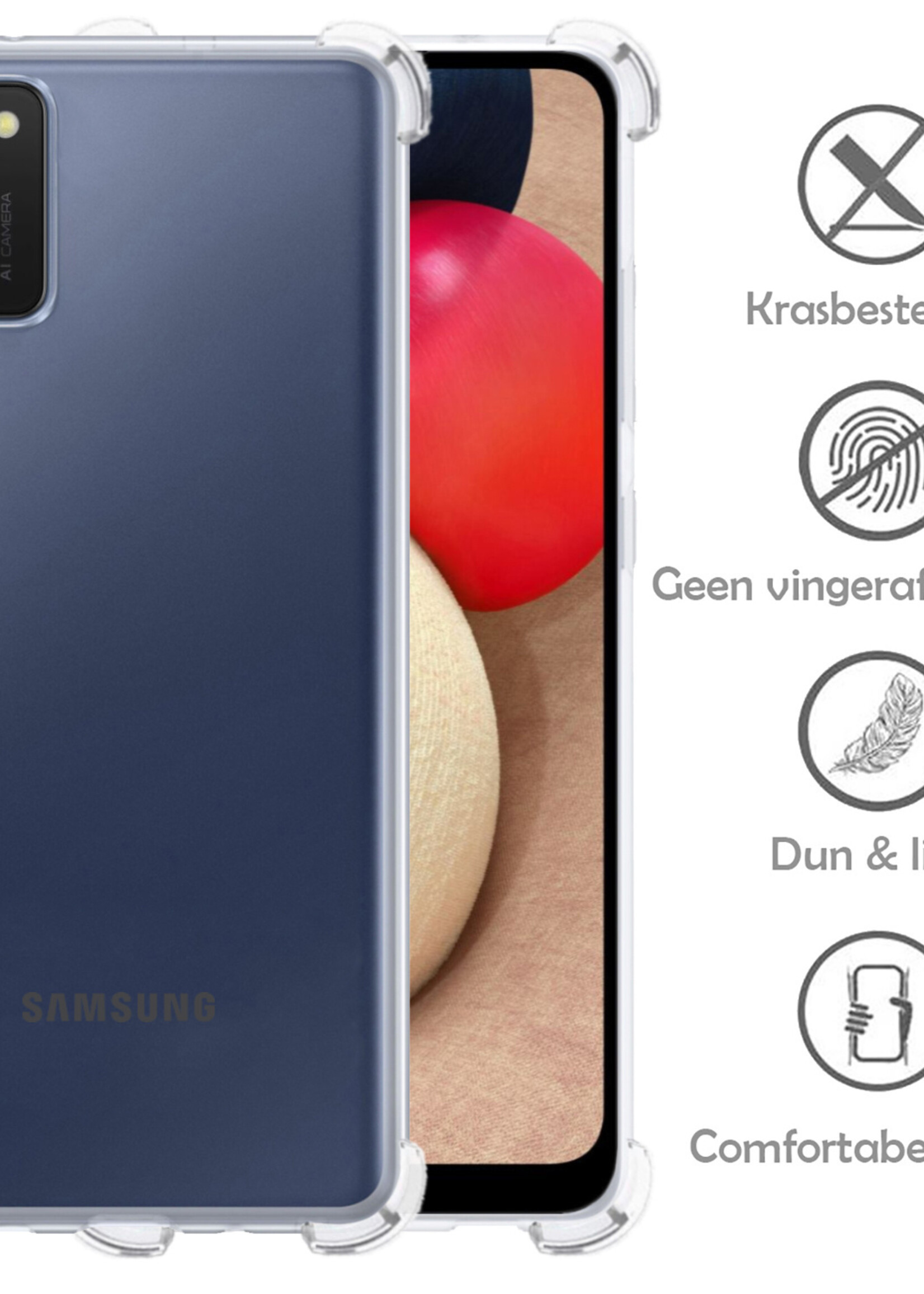 LUQ Hoesje Geschikt voor Samsung A03s Hoesje Shockproof Case Siliconen - Hoes Geschikt voor Samsung Galaxy A03s Hoes Cover Siliconen - Transparant