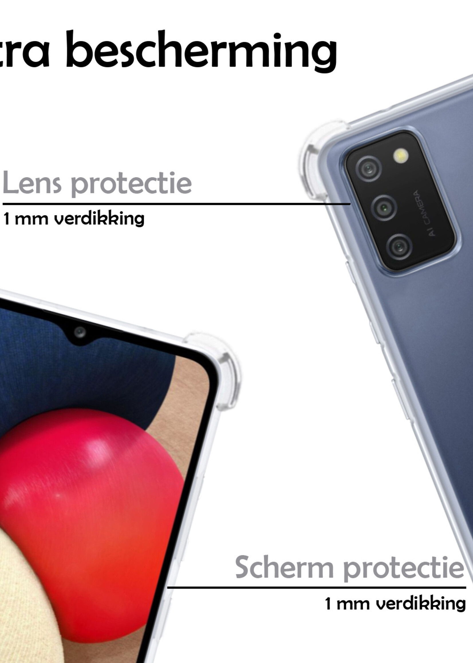 LUQ Hoesje Geschikt voor Samsung A03s Hoesje Shockproof Case Siliconen - Hoes Geschikt voor Samsung Galaxy A03s Hoes Cover Siliconen - Transparant
