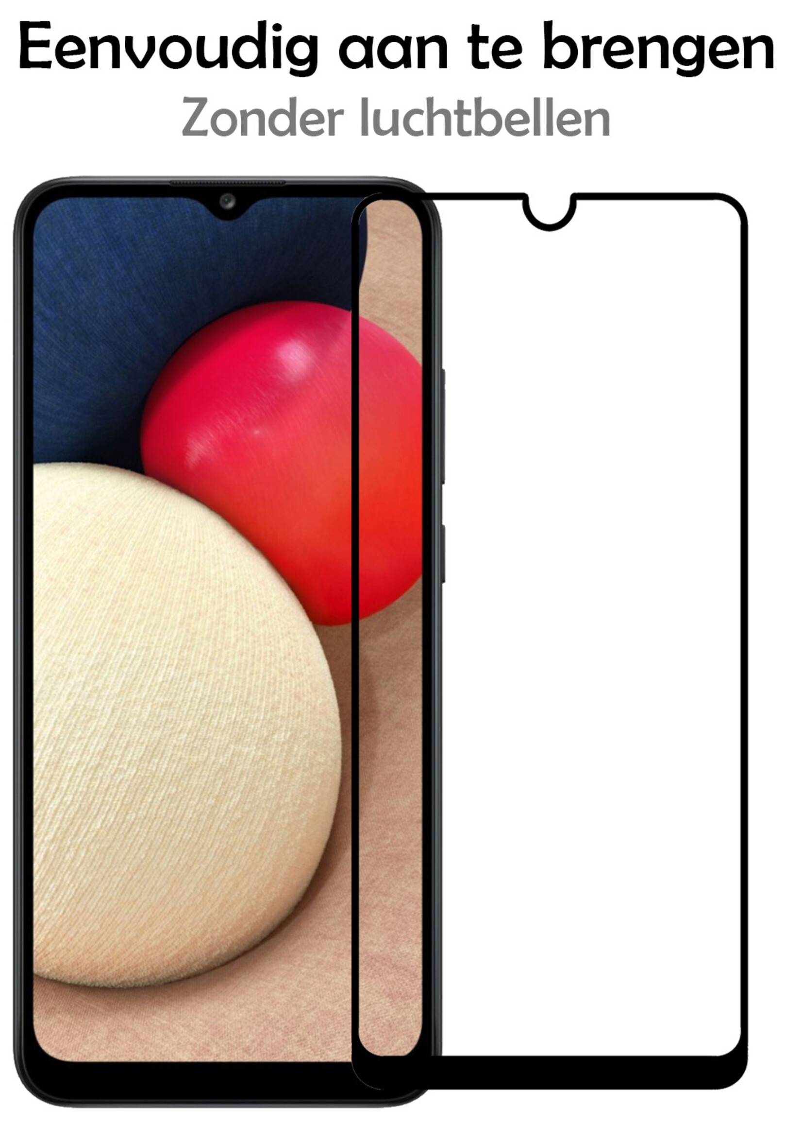 LUQ Screenprotector Geschikt voor Samsung A03s Screenprotector Glas Full Cover - Screenprotector Geschikt voor Samsung Galaxy A03s Screenprotector Full Cover