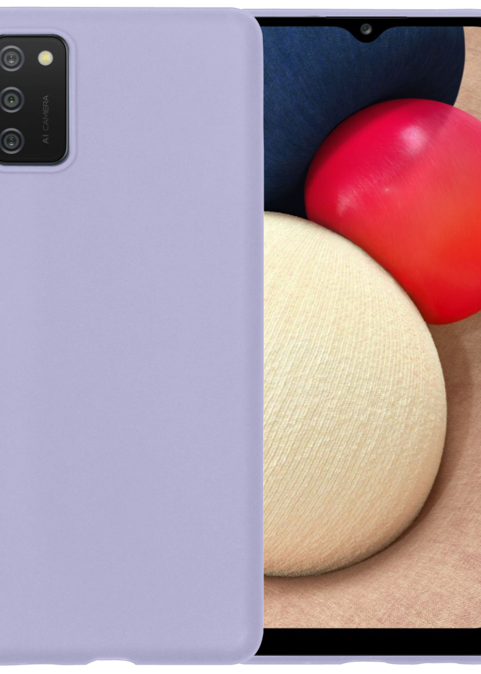 LUQ Hoesje Geschikt voor Samsung A03s Hoesje Siliconen Case - Hoes Geschikt voor Samsung Galaxy A03s Hoes Siliconen - Lila
