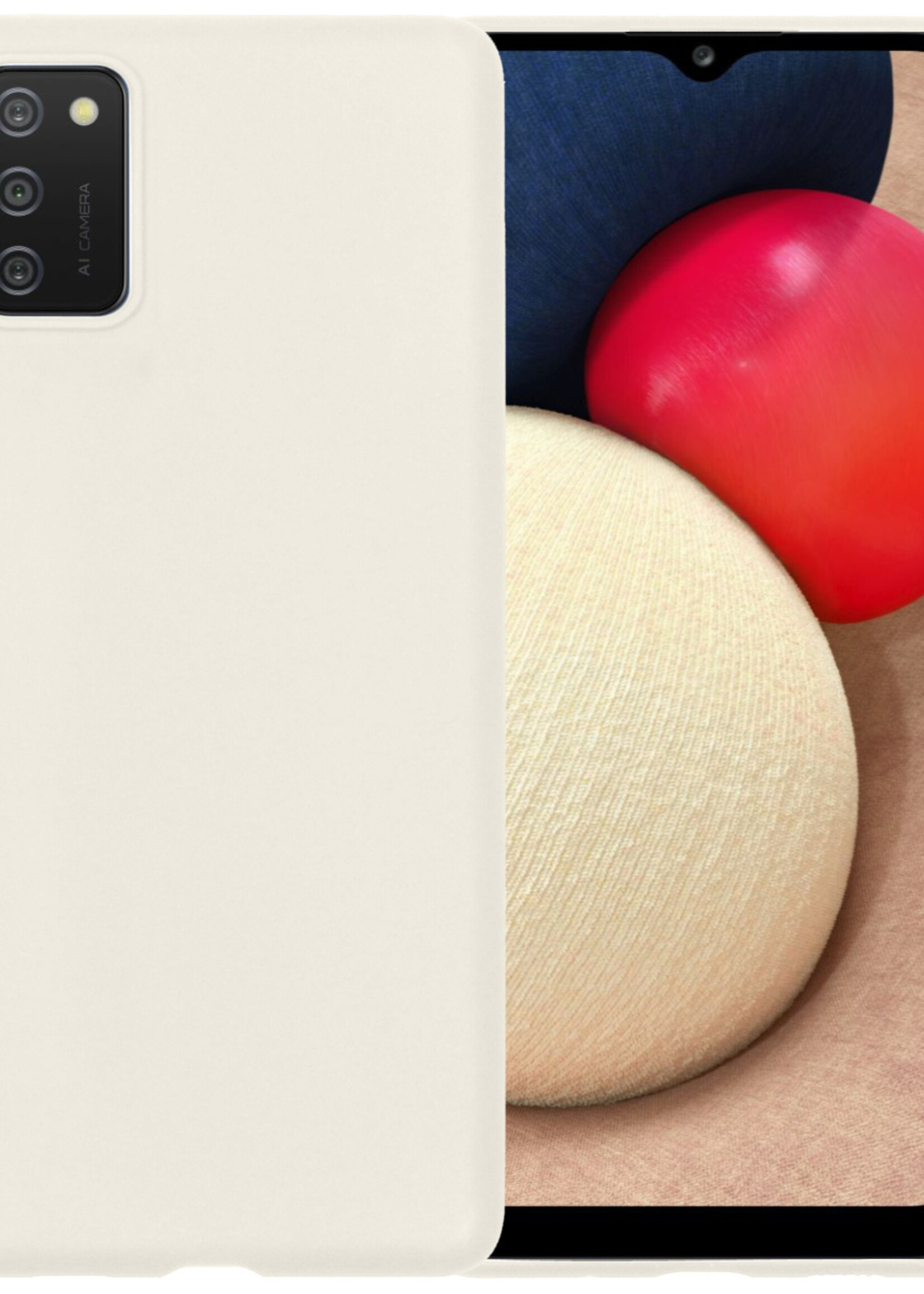 LUQ Hoesje Geschikt voor Samsung A03s Hoesje Siliconen Case - Hoes Geschikt voor Samsung Galaxy A03s Hoes Siliconen - Wit