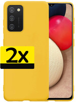 LUQ LUQ Samsung Galaxy A03s Hoesje Siliconen - Geel - 2 PACK