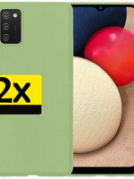 LUQ LUQ Samsung Galaxy A03s Hoesje Siliconen - Groen - 2 PACK
