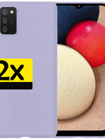 LUQ LUQ Samsung Galaxy A03s Hoesje Siliconen - Lila - 2 PACK