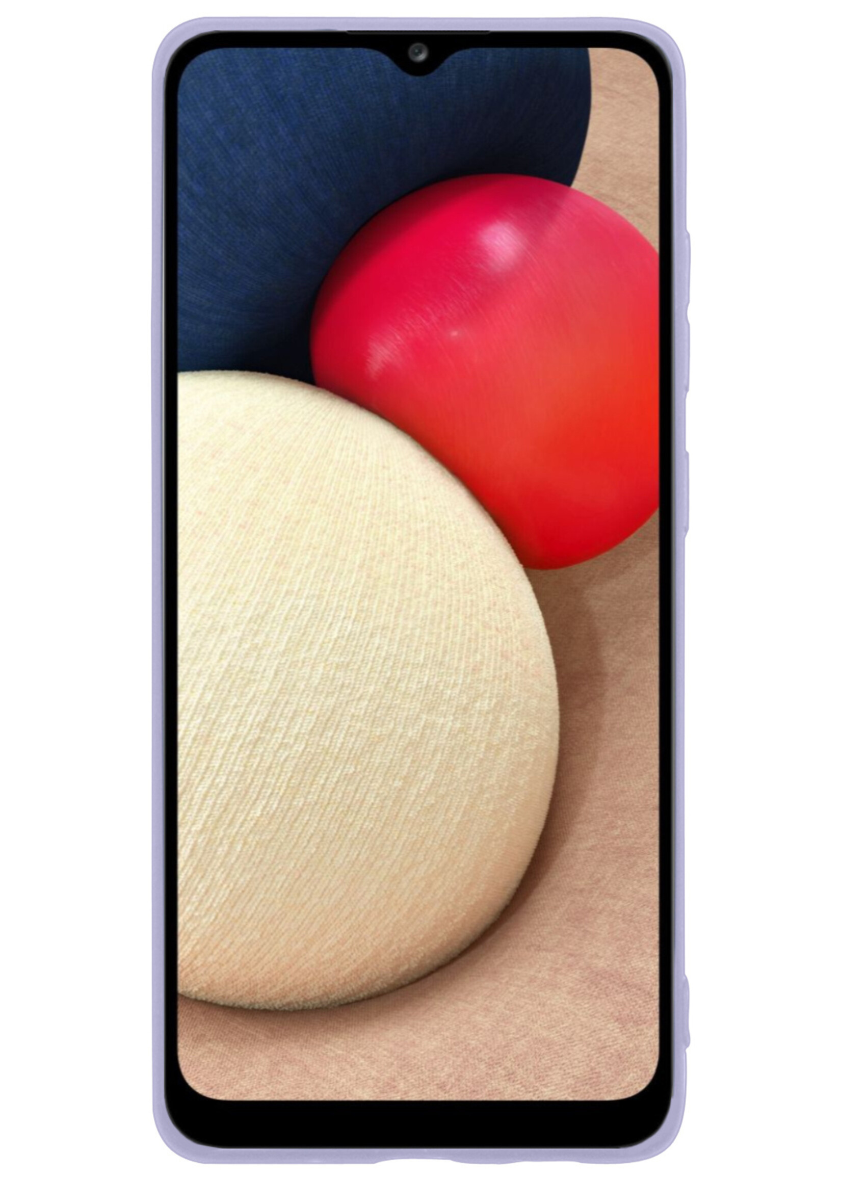 LUQ Hoesje Geschikt voor Samsung A03s Hoesje Siliconen Case - Hoes Geschikt voor Samsung Galaxy A03s Hoes Siliconen - Lila - 2 Stuks