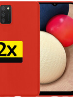LUQ LUQ Samsung Galaxy A03s Hoesje Siliconen - Rood - 2 PACK