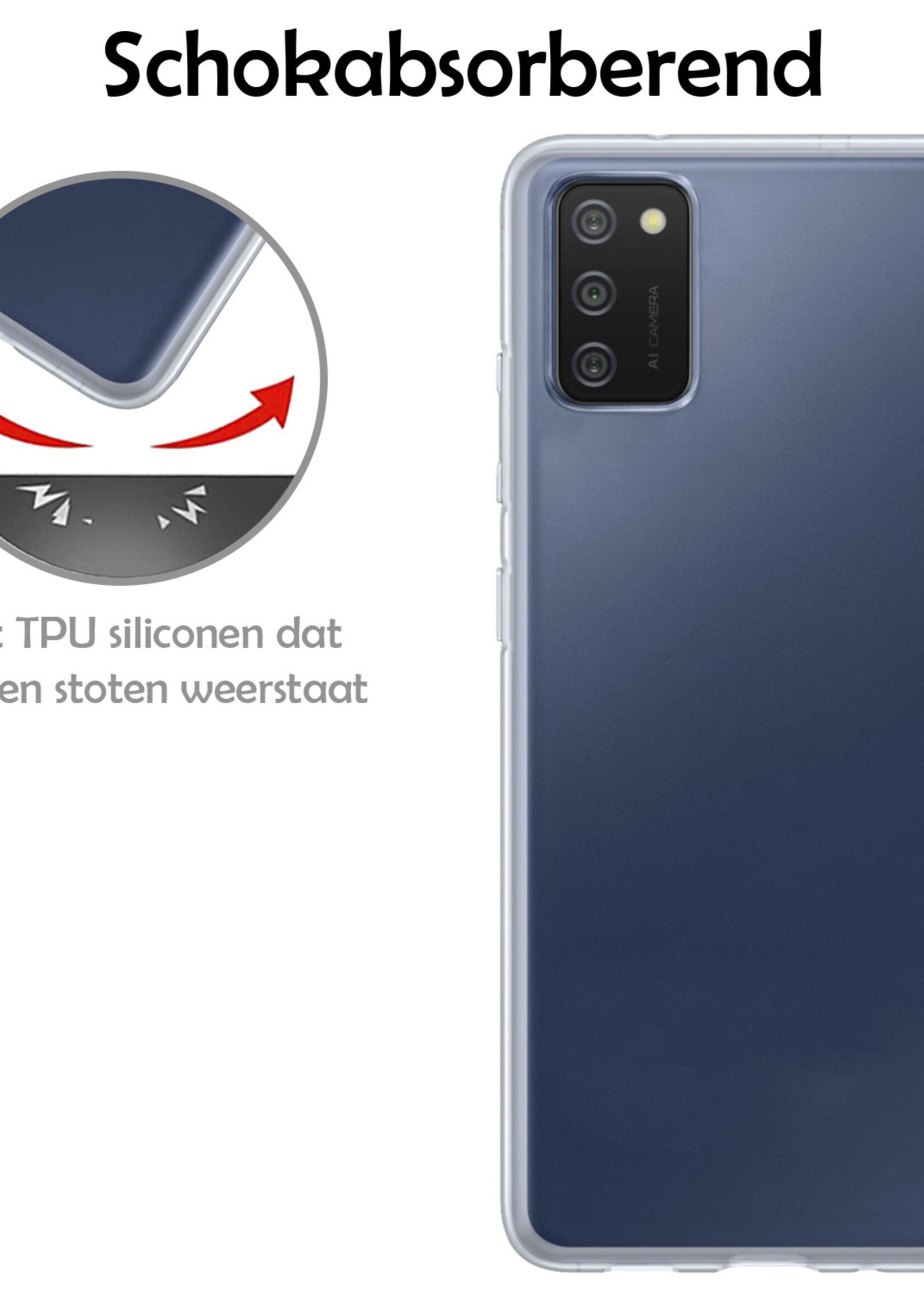 LUQ Hoesje Geschikt voor Samsung A03s Hoesje Siliconen Case - Hoes Geschikt voor Samsung Galaxy A03s Hoes Siliconen - Transparant - 2 Stuks