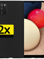 LUQ LUQ Samsung Galaxy A03s Hoesje Siliconen - Zwart - 2 PACK