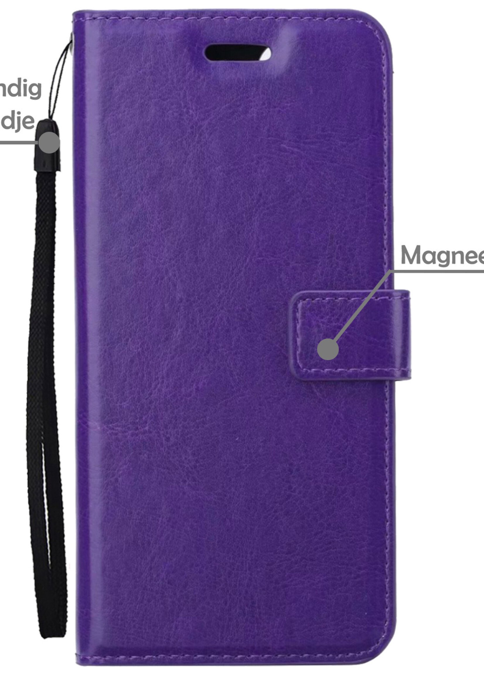 LUQ Hoesje Geschikt voor Samsung A03s Hoesje Book Case Hoes Wallet Cover - Hoes Geschikt voor Samsung Galaxy A03s Hoesje Bookcase Hoes - Paars